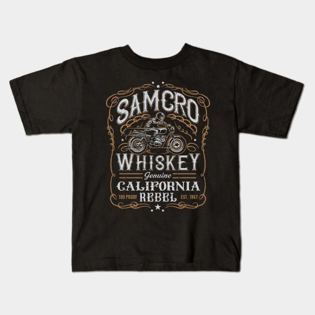 SAMCRO WHISKEY Kids T-Shirt by CoDDesigns